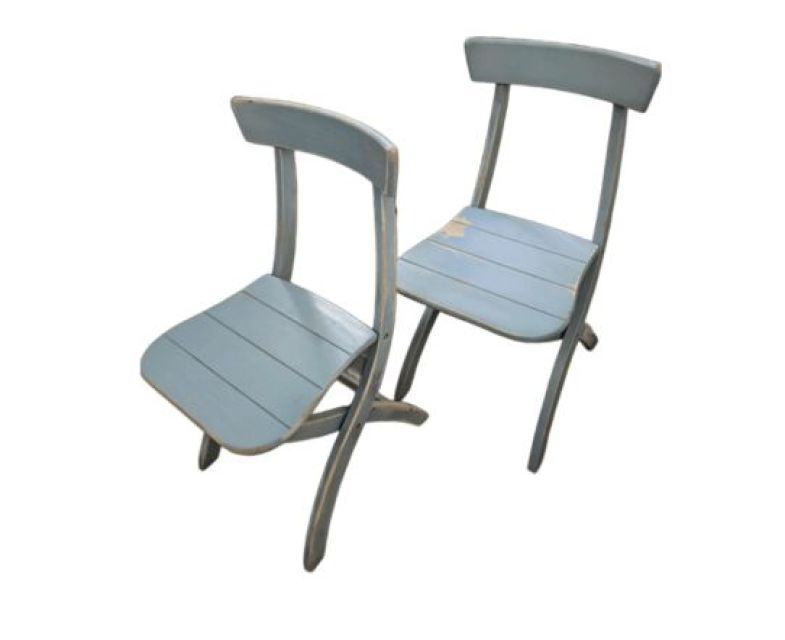 Coppia sedie pieghevoli in legno