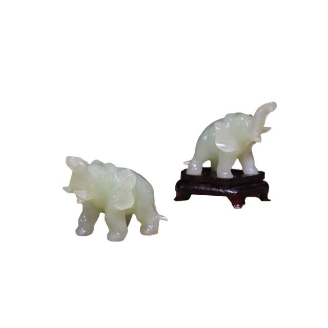 Coppia elefanti di giada