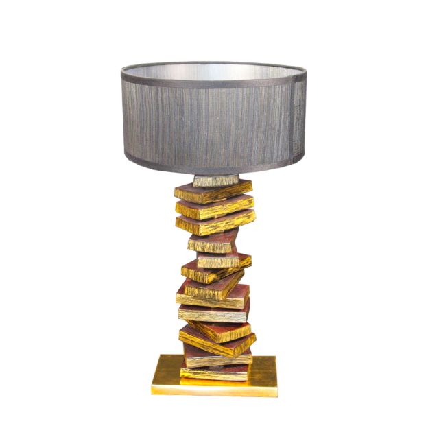 Lampada da tavolo con inserti di barrique