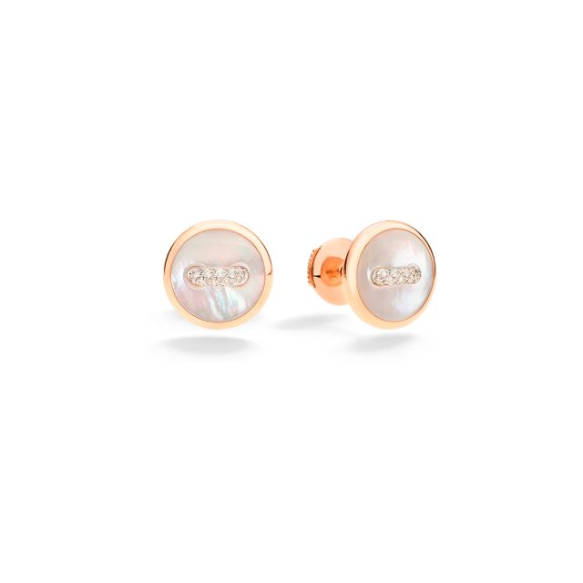 Pomellato - Orecchini oro rosa madreperla e diamanti bianchi