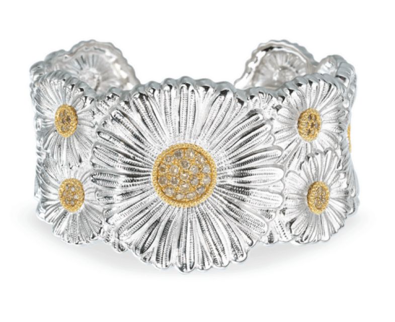 Buccellati - Bracciale Cuff Blossoms Diamonds brown
