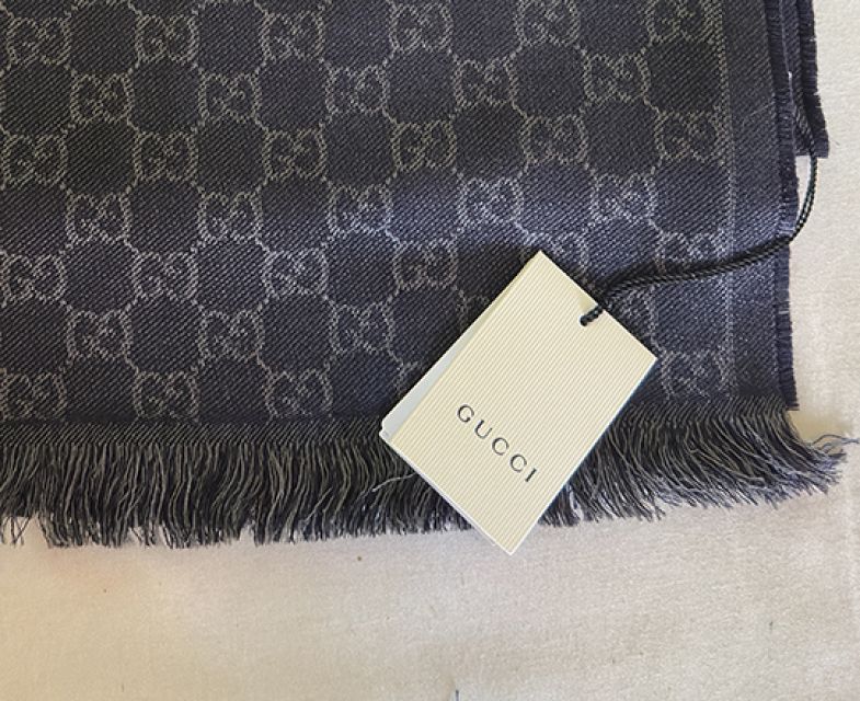 Gucci - Sciarpa Blue Denim 100% lana 