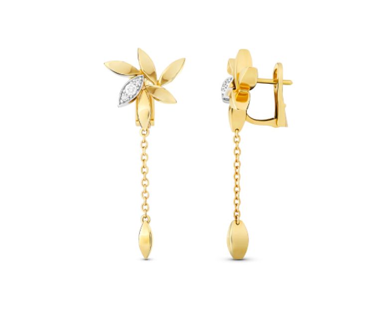Alfieri & St John - Orecchini pendenti oro giallo e diamanti