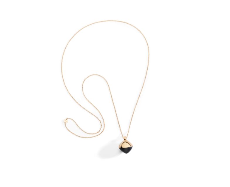 Vhernier – Pendente Trottola in oro rosa e giaietto